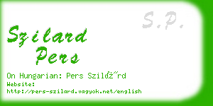 szilard pers business card